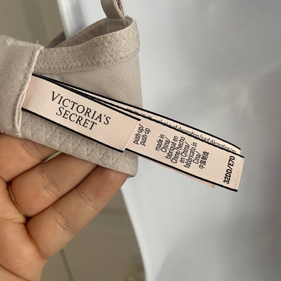 Victorias Secret Dream Angels Push-Up Bra Size 32DD Shimmer Nude? Lace Sexy EUC - Picture 5 of 8